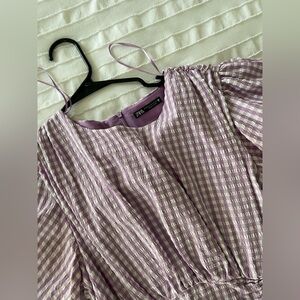 Zara Lavender Checkered Women's dress
